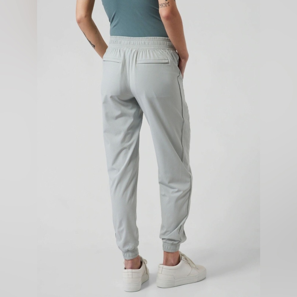 Athleta Brooklyn Striped Light Green Joggers